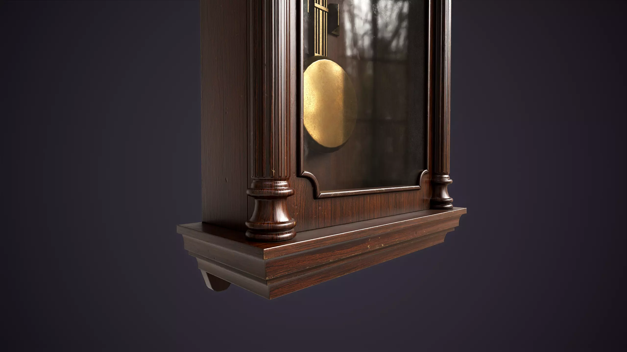 Pendulum wall clock Low-poly 3D model_10