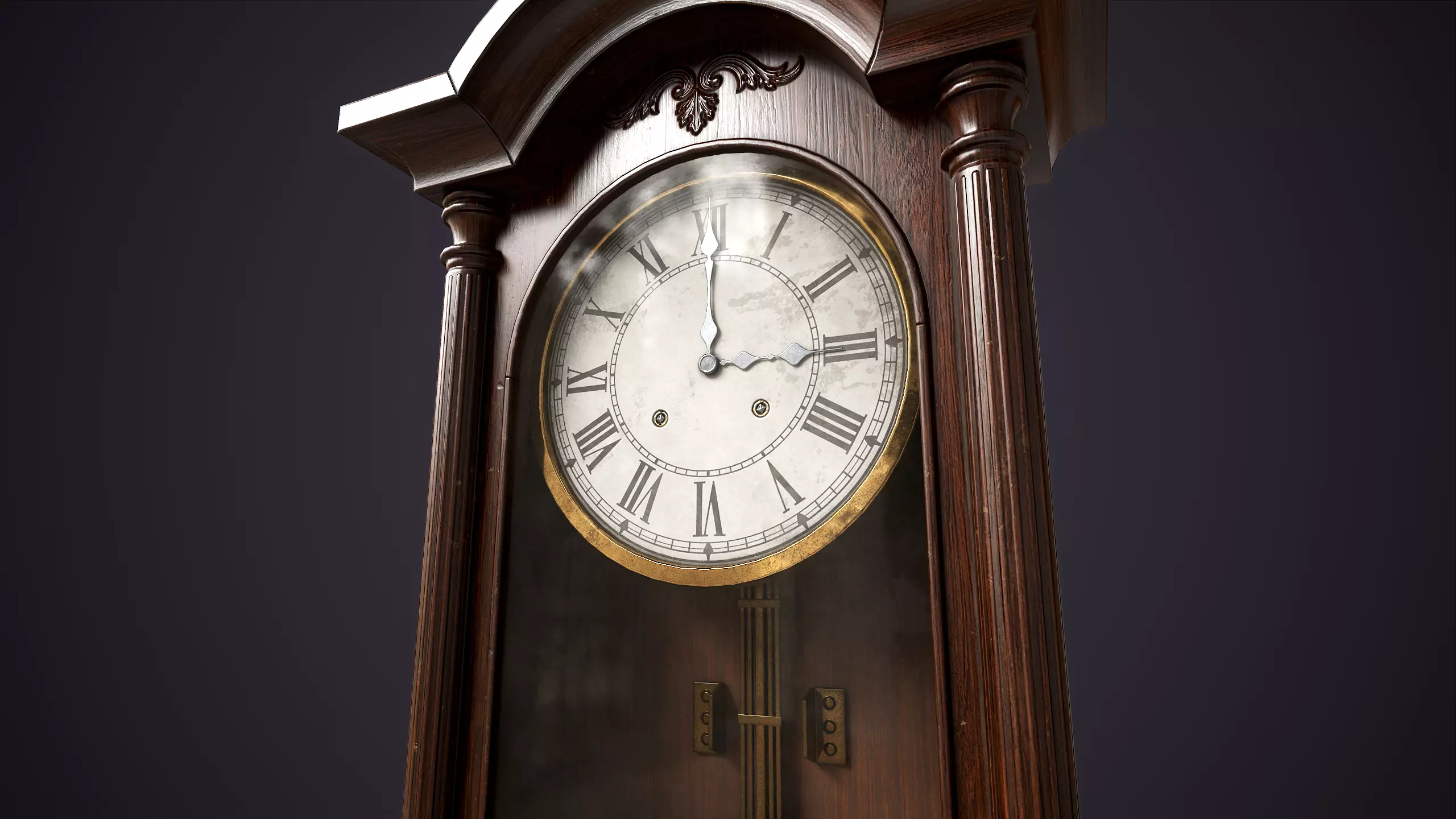 Pendulum wall clock Low-poly 3D model_7