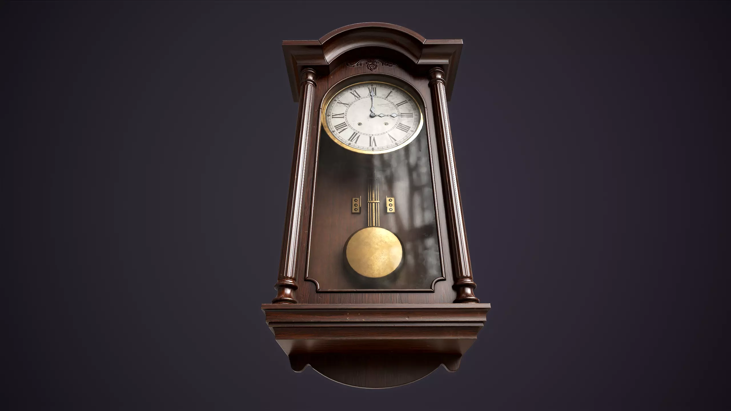 Pendulum wall clock Low-poly 3D model_5