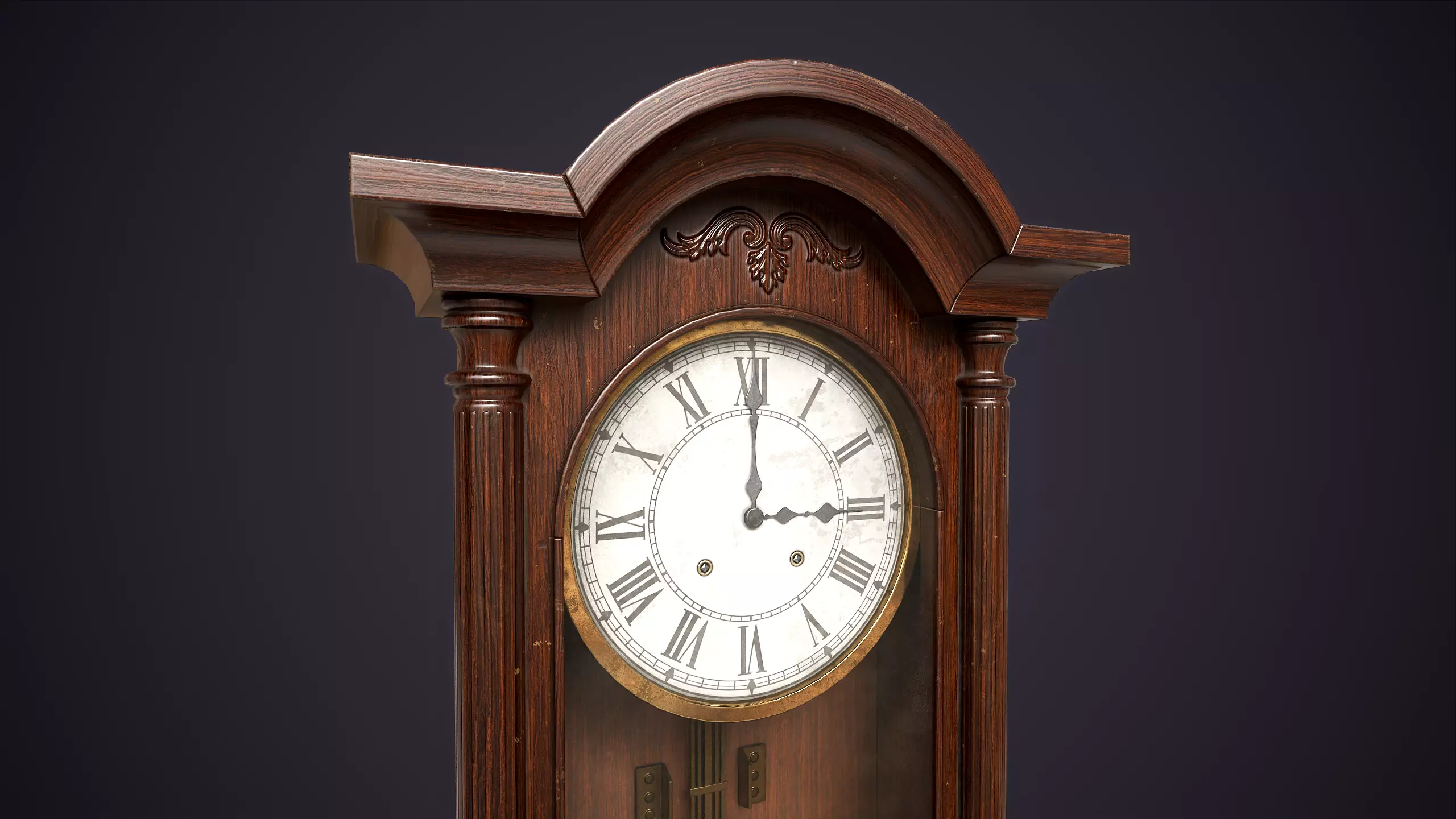 Pendulum wall clock Low-poly 3D model_3