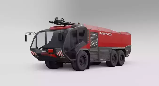 Airpor Fire Engine 6X6 - Rosenbauer Panther Style - Generic Low-poly 3D model