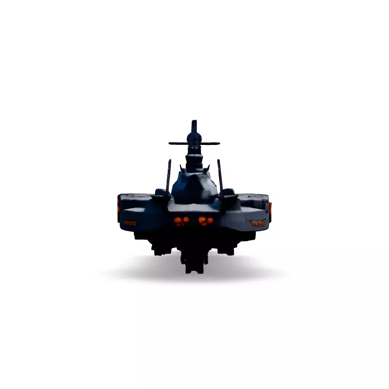Scifi Battleship Futuristic Warship Model Low-poly 3D model_3