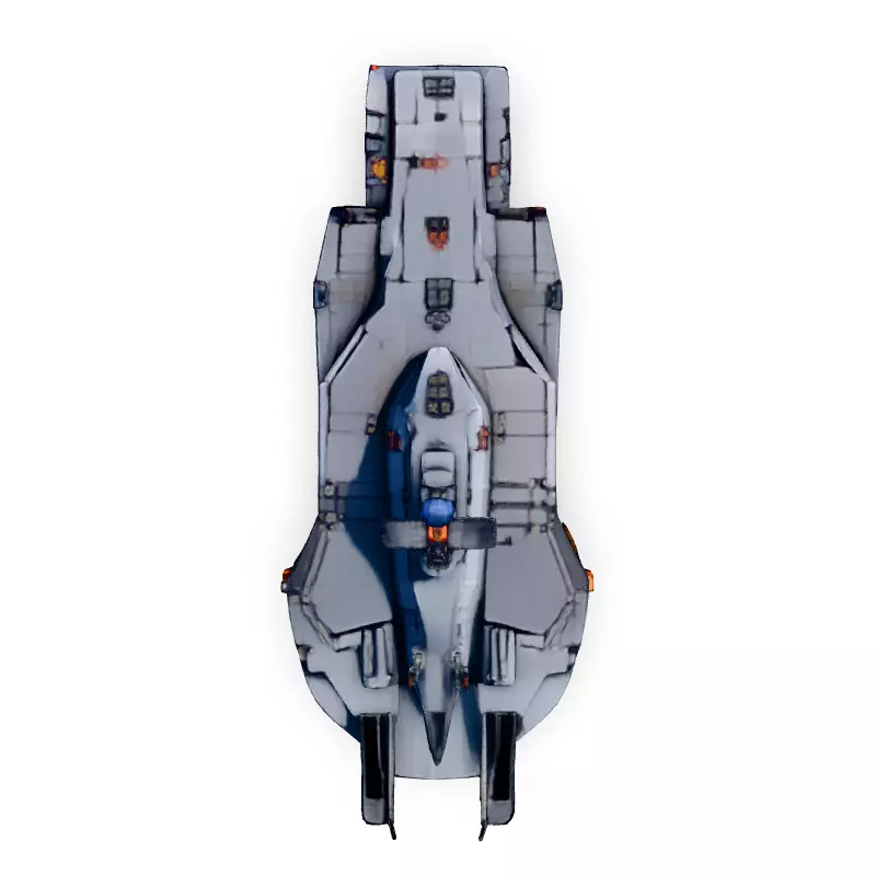 Scifi Battleship Futuristic Warship Model Low-poly 3D model_7
