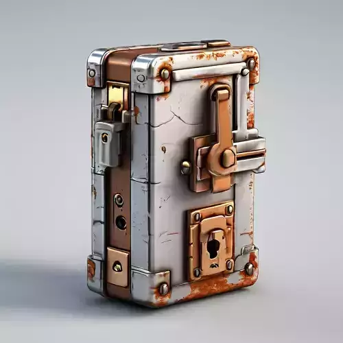 Steampunk Metal Box Game Asset Low-poly 3D model