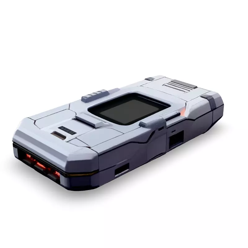 SciFi Handheld Device Scanner Low-poly 3D model_5