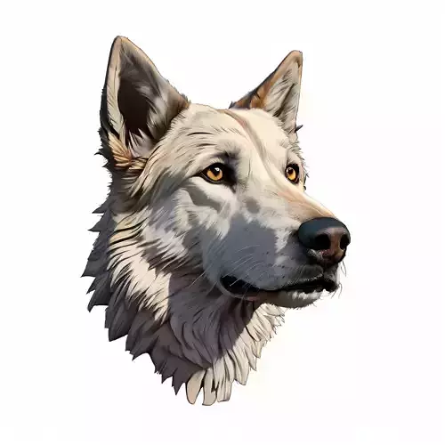 Realistic Wolf Head 3D Model Low-poly 3D model
