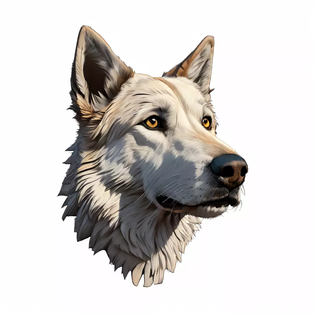 Realistic Wolf Head 3D Model Low-poly 3D model_0