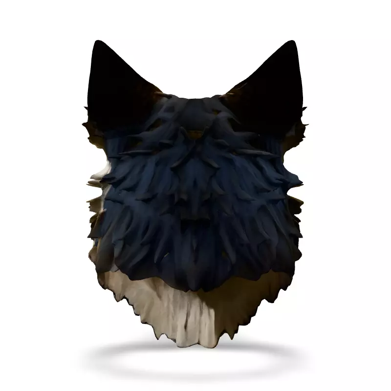 Realistic Wolf Head 3D Model Low-poly 3D model_6