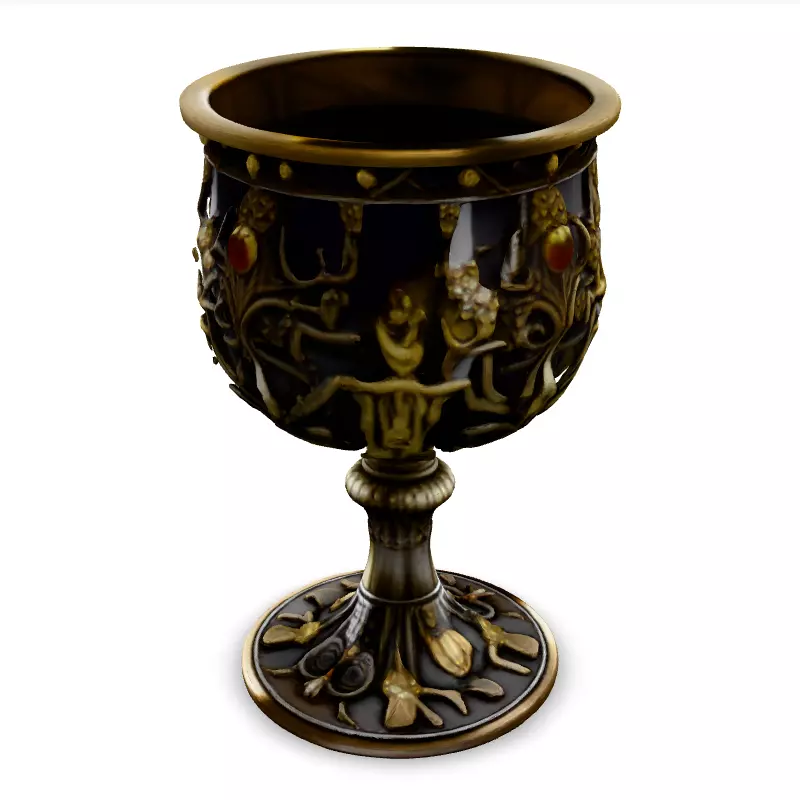Ornate Fantasy Chalice 3D Model Low-poly 3D model_1