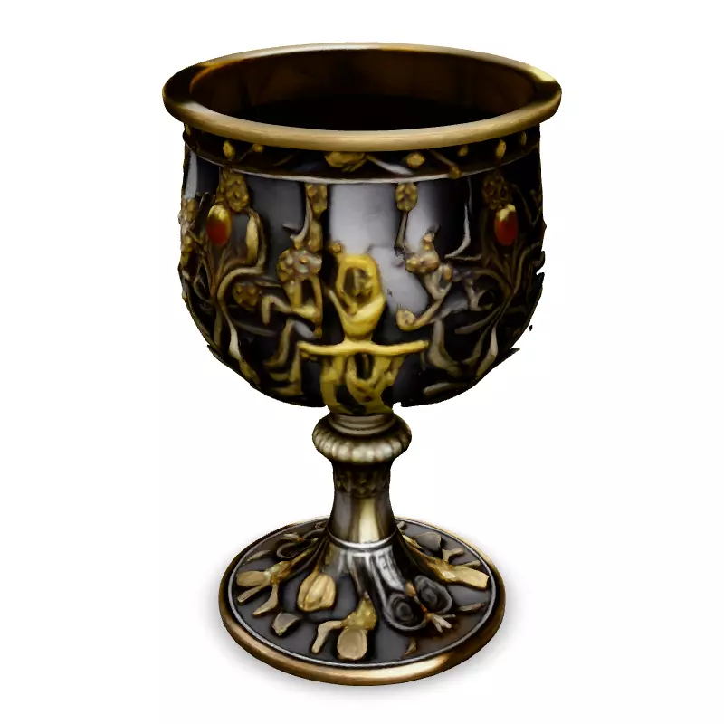 Ornate Fantasy Chalice 3D Model Low-poly 3D model_4