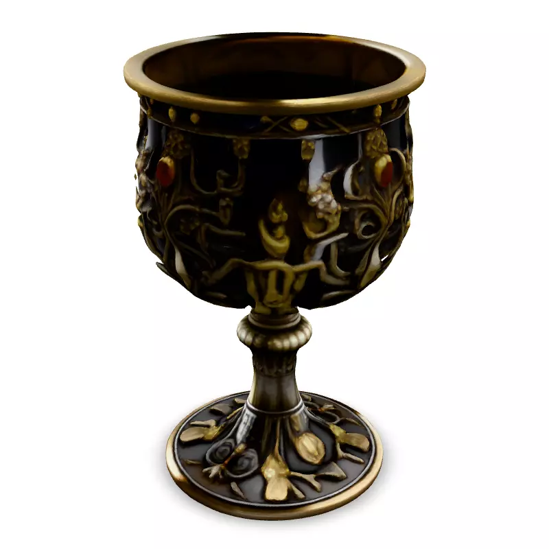 Ornate Fantasy Chalice 3D Model Low-poly 3D model_5