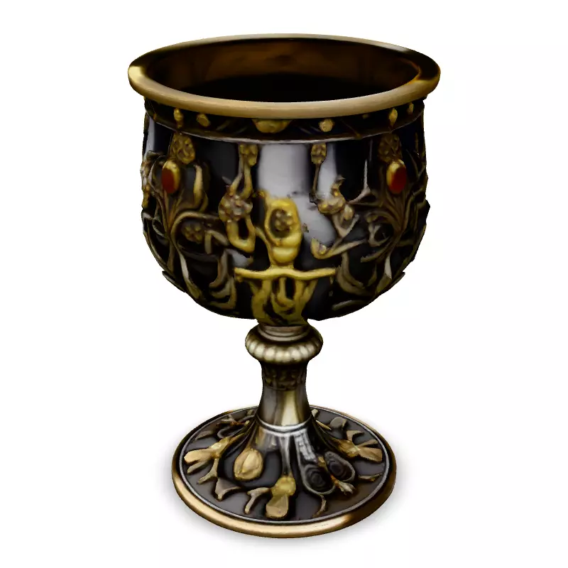 Ornate Fantasy Chalice 3D Model Low-poly 3D model_2