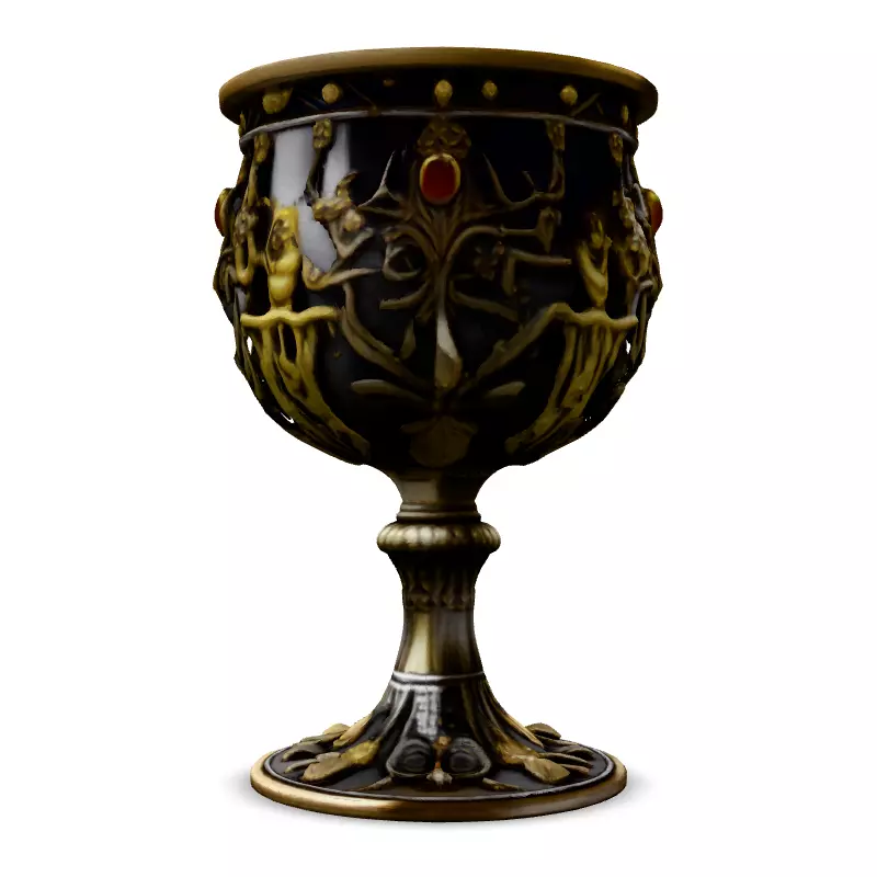 Ornate Fantasy Chalice 3D Model Low-poly 3D model_3