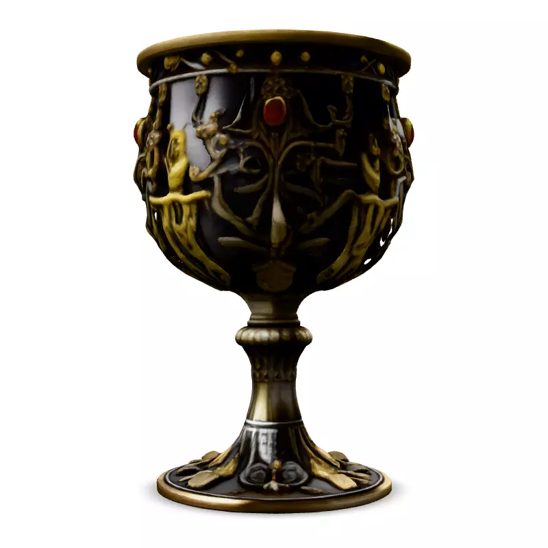 Ornate Fantasy Chalice 3D Model Low-poly 3D model_6