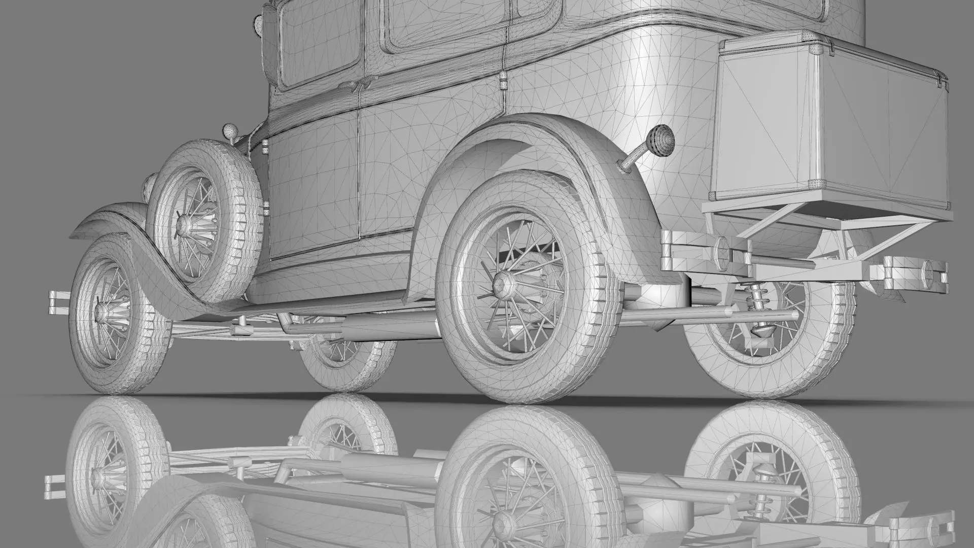 Vintage Sedan Car 1930 Low-poly 3D model_16