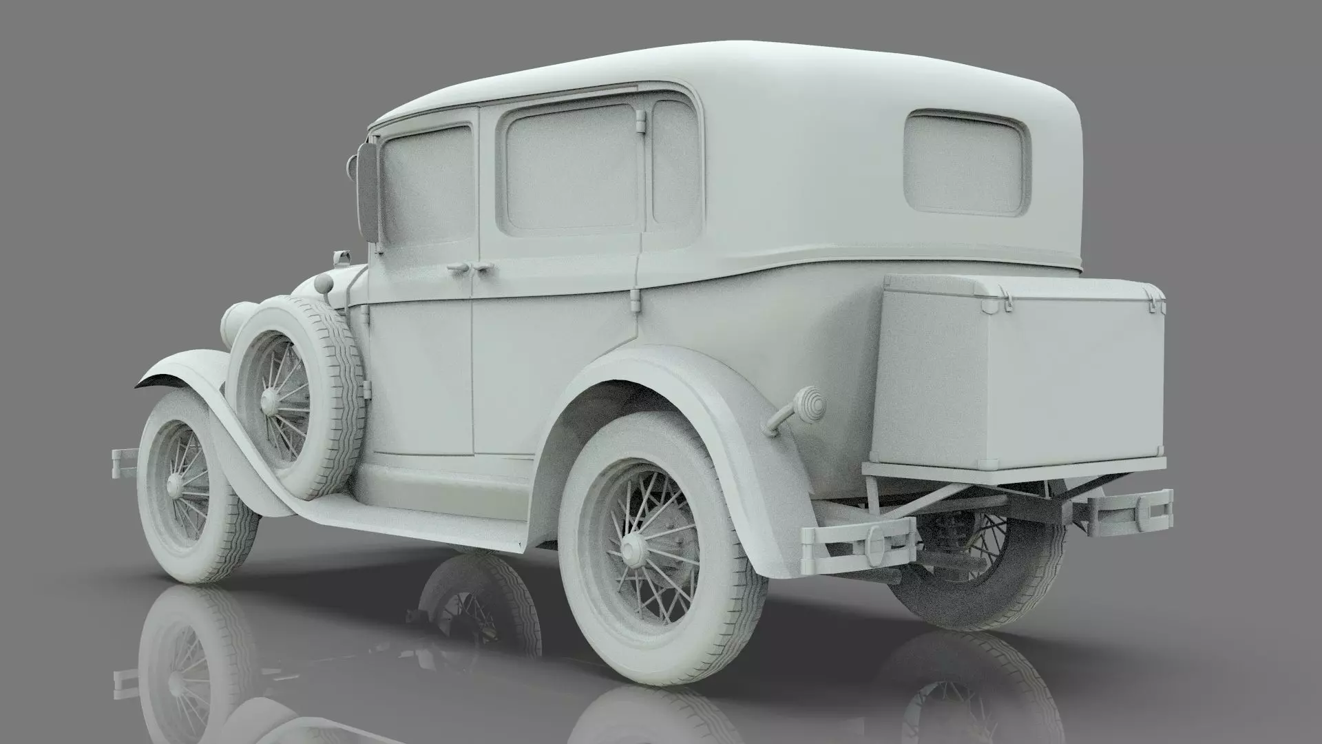 Vintage Sedan Car 1930 Low-poly 3D model_15