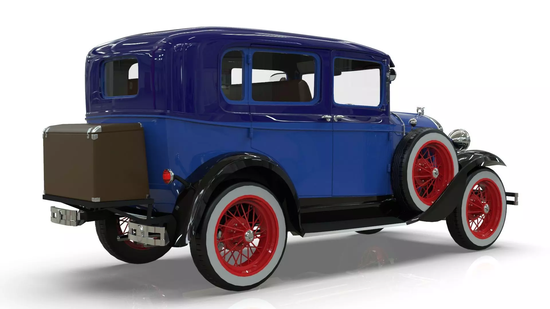 Vintage Sedan Car 1930 Low-poly 3D model_9