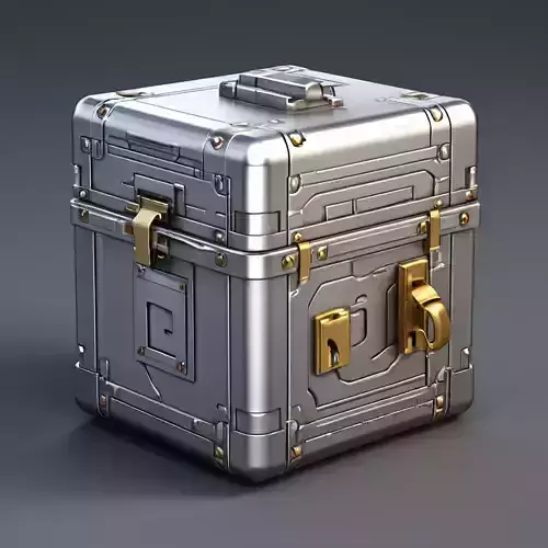 SciFi Metal Storage Box Game Asset Low-poly 3D model