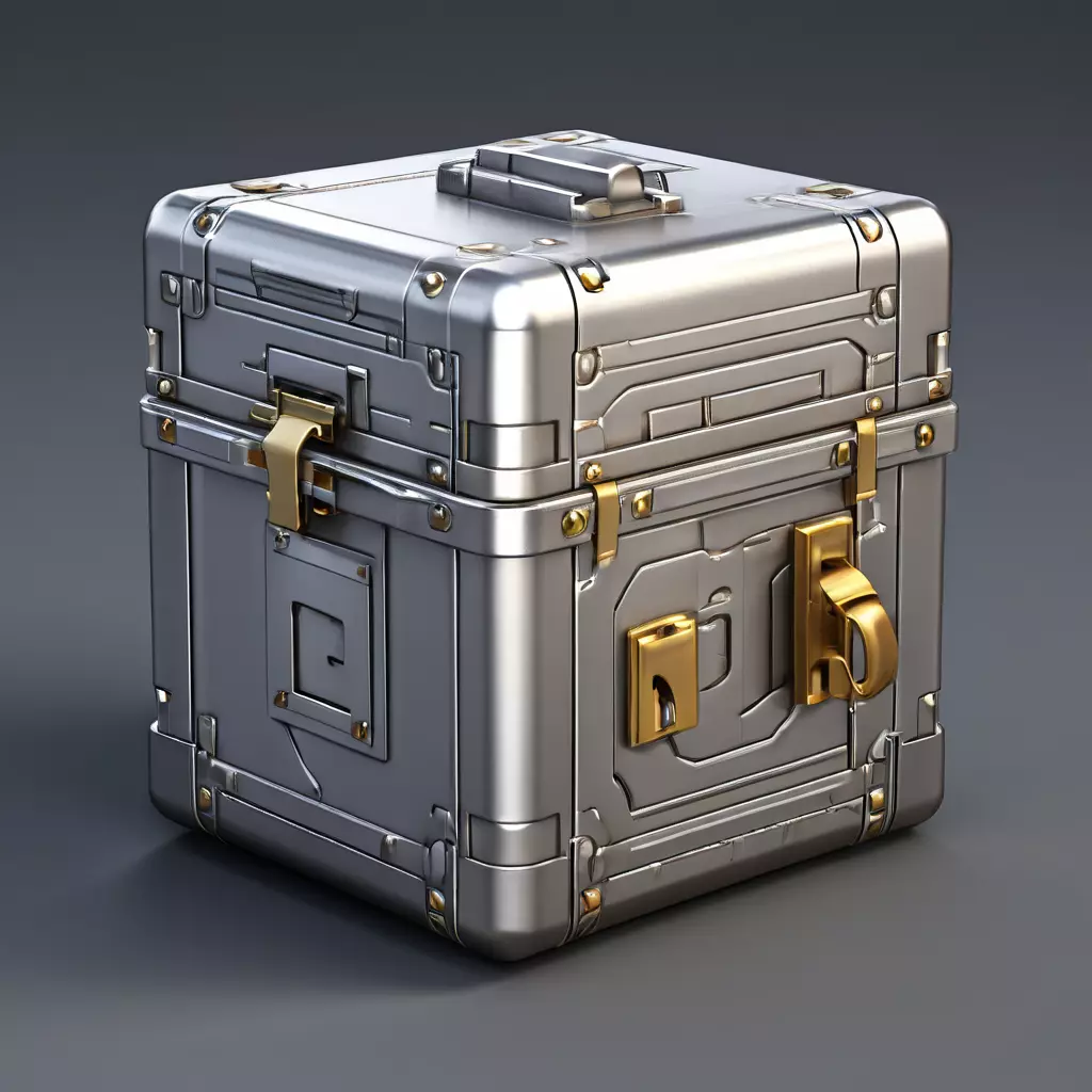 SciFi Metal Storage Box Game Asset Low-poly 3D model_0