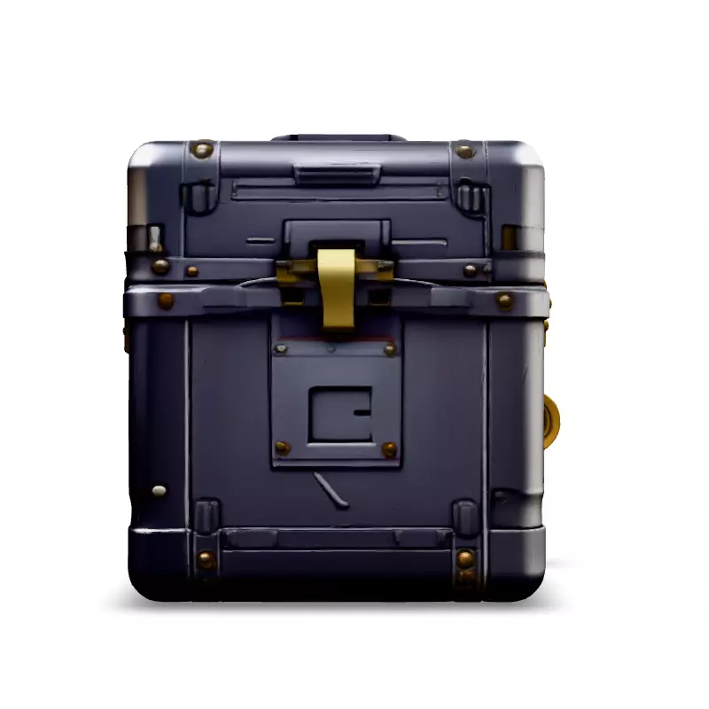 SciFi Metal Storage Box Game Asset Low-poly 3D model_3