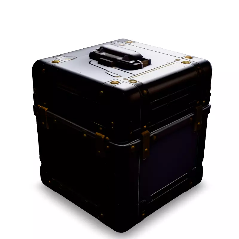 SciFi Metal Storage Box Game Asset Low-poly 3D model_5