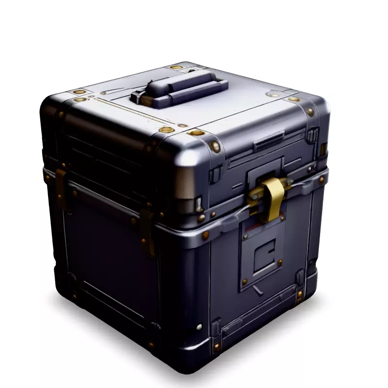SciFi Metal Storage Box Game Asset Low-poly 3D model_2