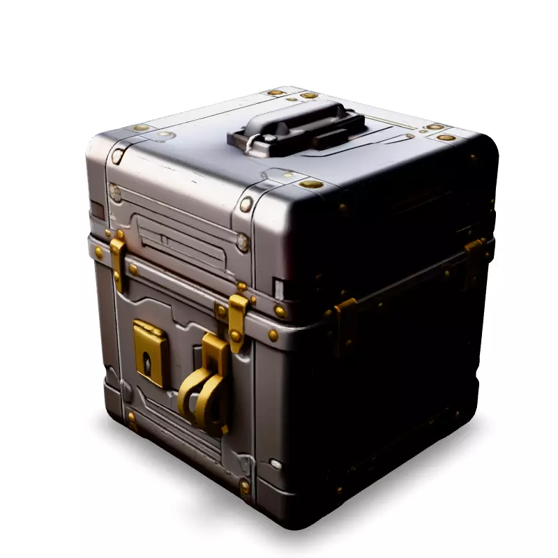 SciFi Metal Storage Box Game Asset Low-poly 3D model_4