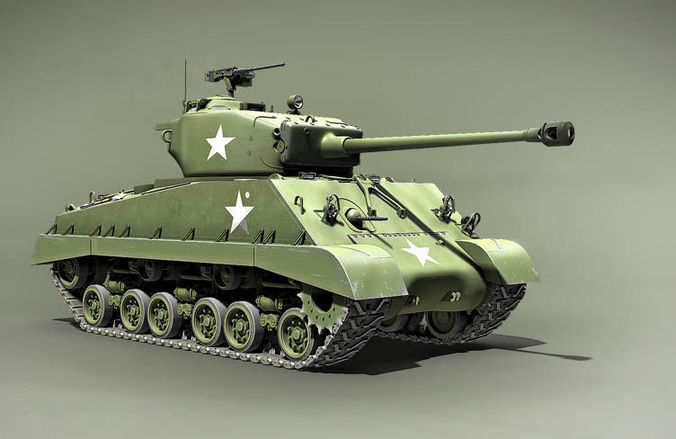 Sherman M4A3E8 76 HVSS the Easy Eight USA 1944 3D model