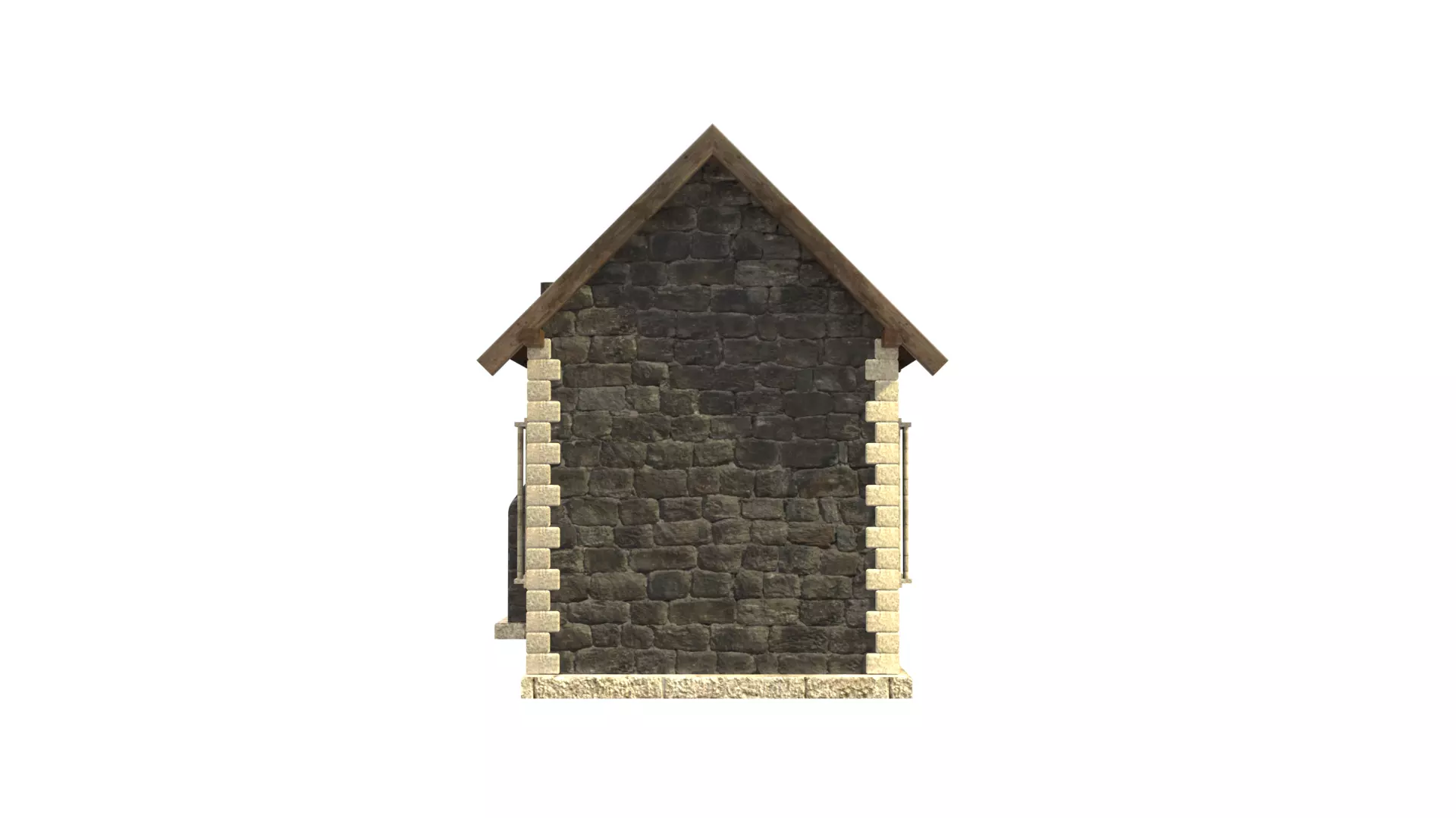 medieval house low poly city town residential house  6 3D model_7