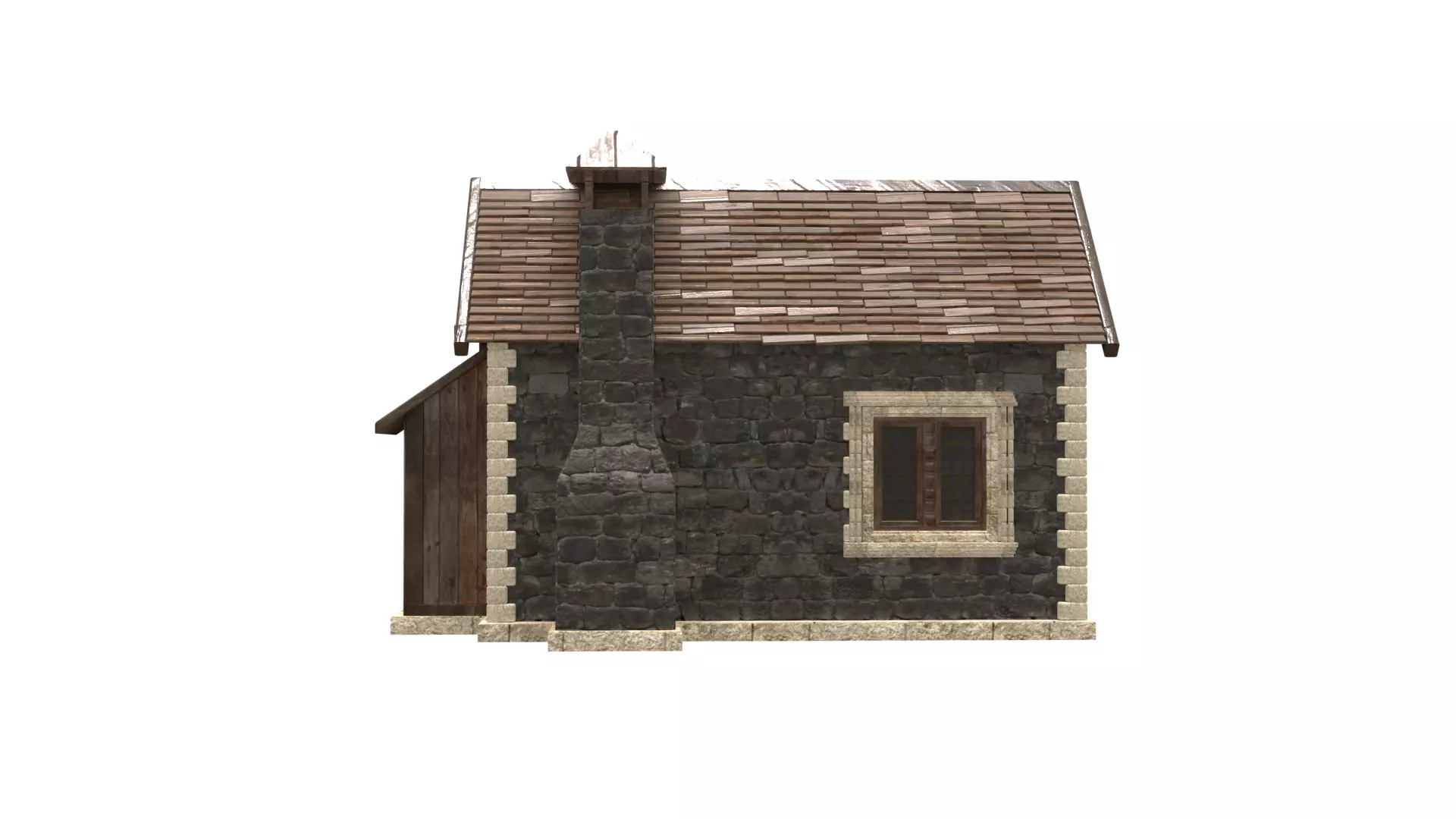 medieval house low poly city town residential house  5 3D model_5