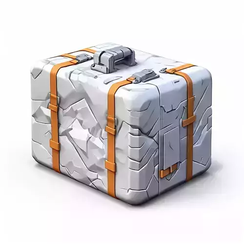Stylized Damaged Suitcase Game Asset Low-poly 3D model