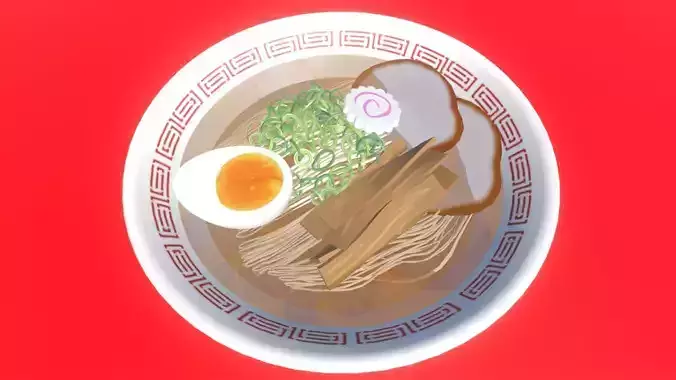 Japanese food Ramen 3D model - High poly