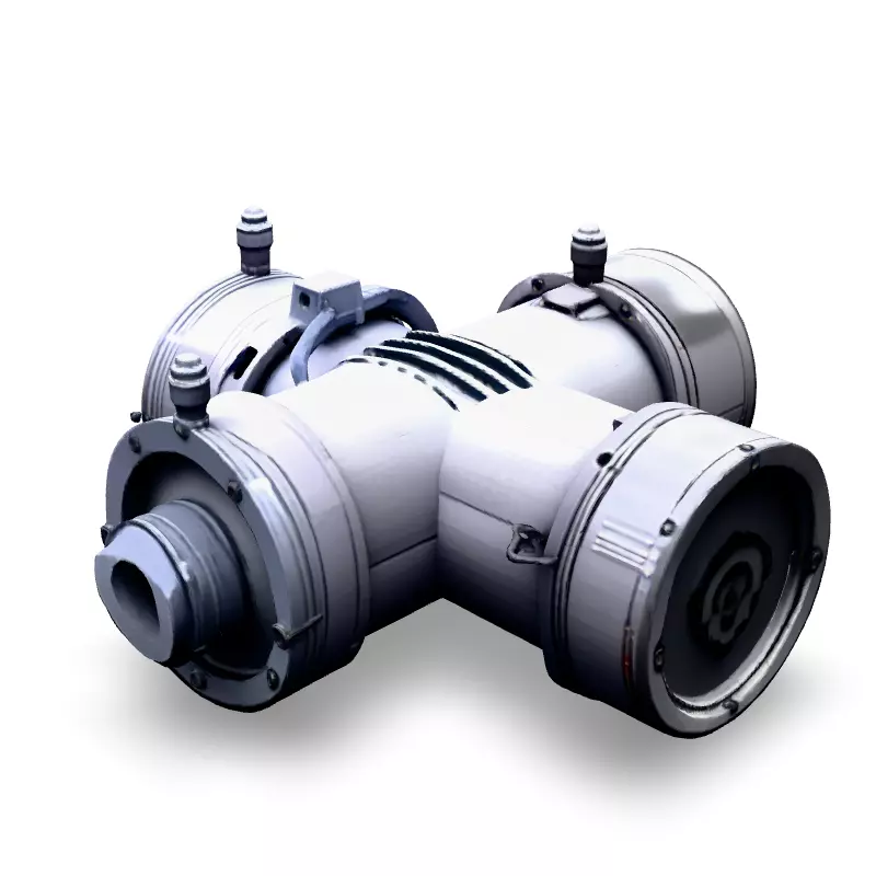 SciFi Industrial Engine Model Low-poly 3D model_2