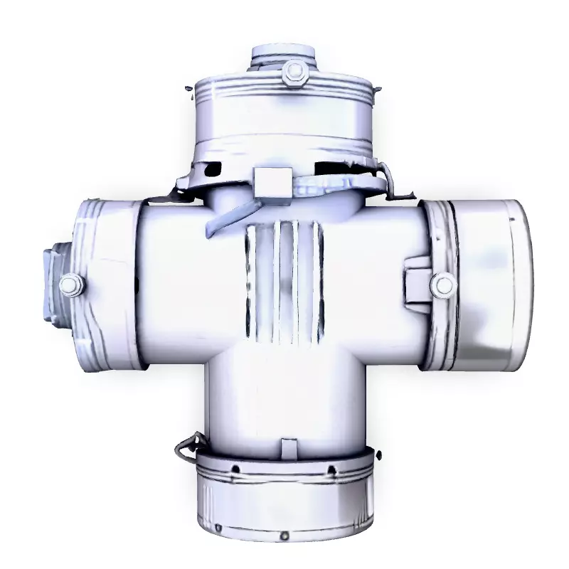 SciFi Industrial Engine Model Low-poly 3D model_7