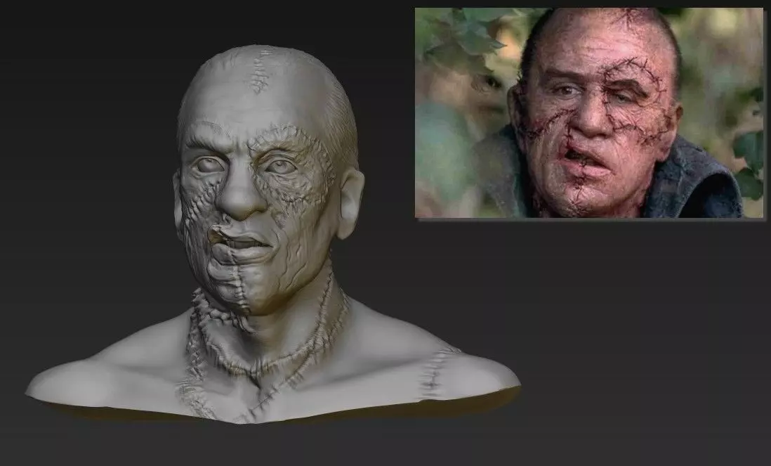 Robert De Niro Frankenstein monster head 3D model