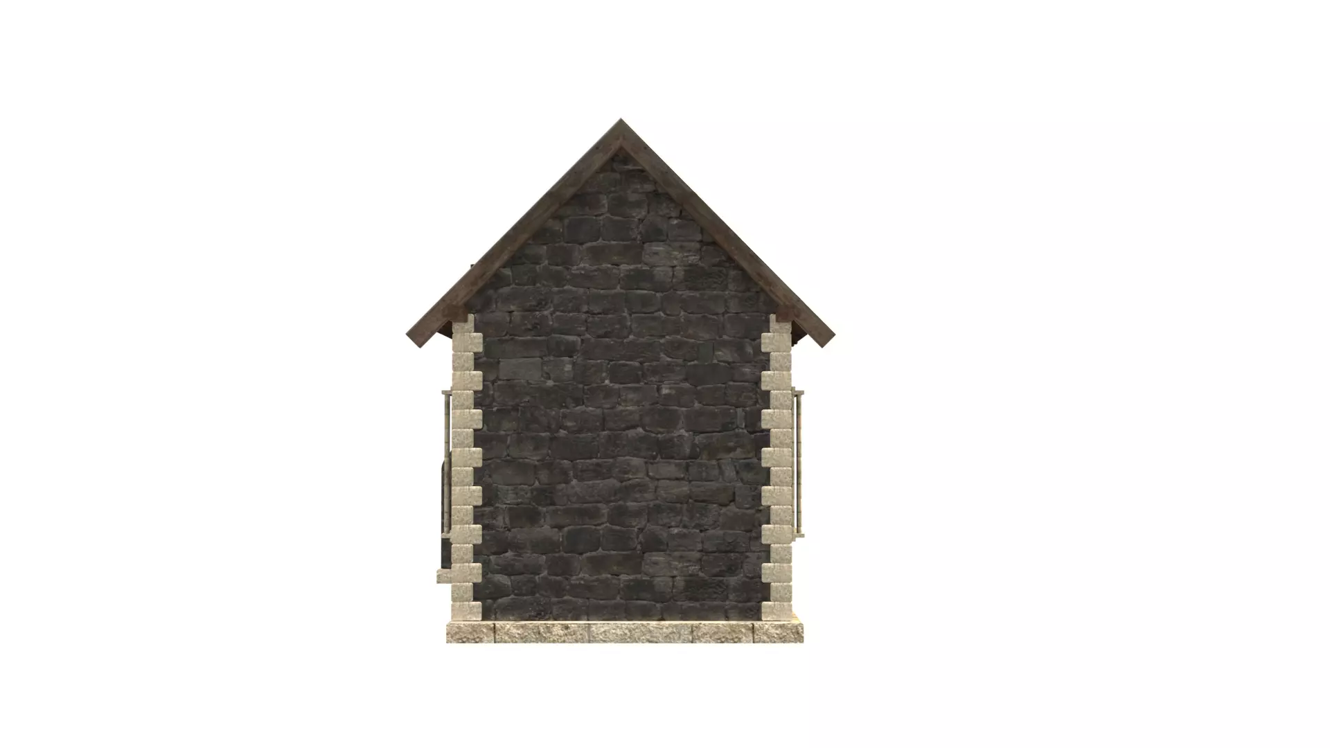 medieval house low poly city town residential house  2 3D model_8