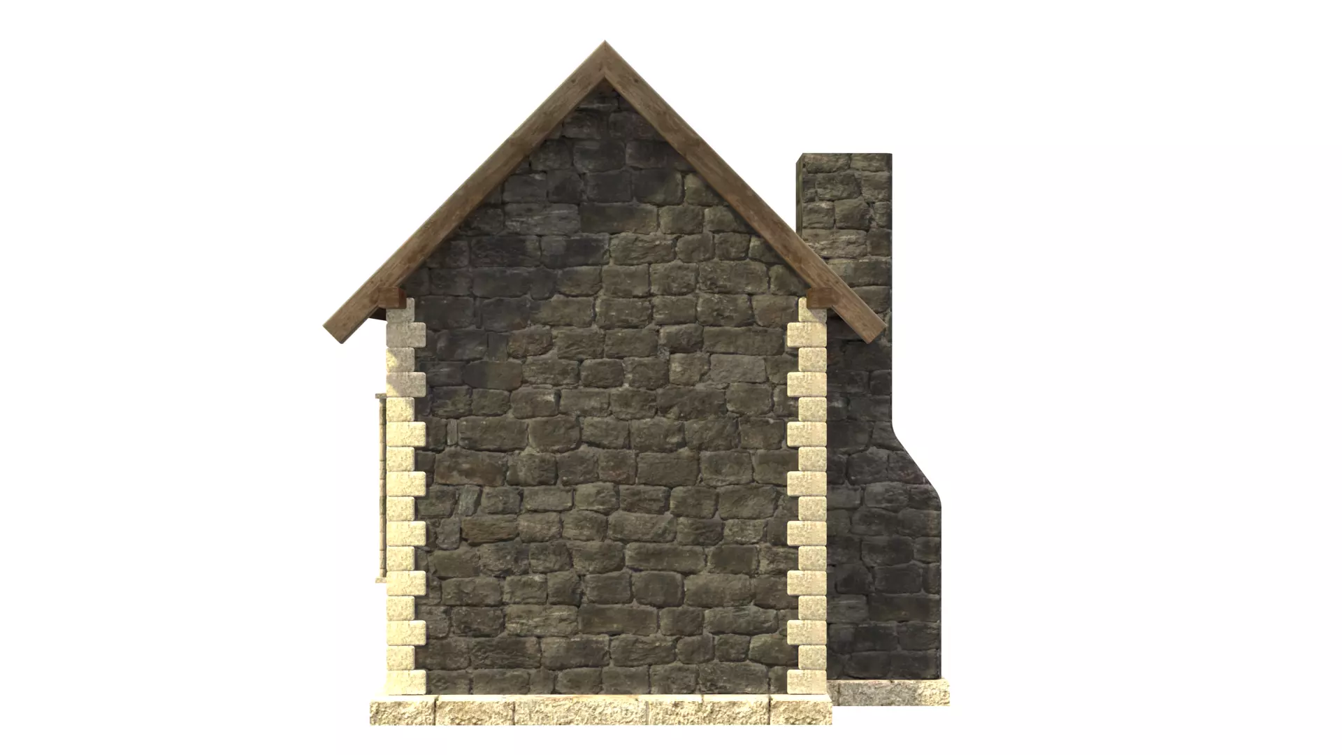 medieval house low poly city town residential house  2 3D model_4