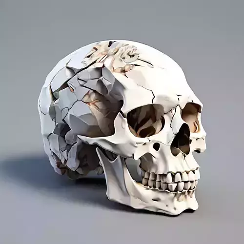 Fractured Human Skull 3D Model