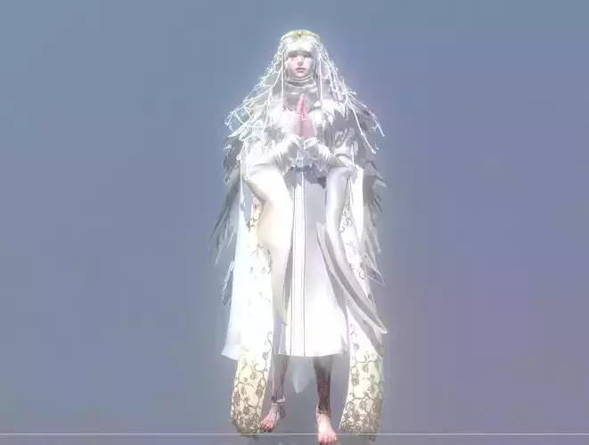 Revenant Glimmered white Lady bride facial expressed animated