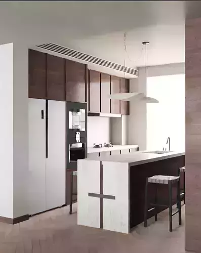 Living room and dining room 3D model