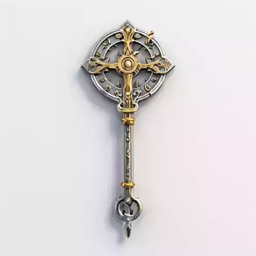 Ornate Fantasy Key GameReady Asset Low-poly 3D model