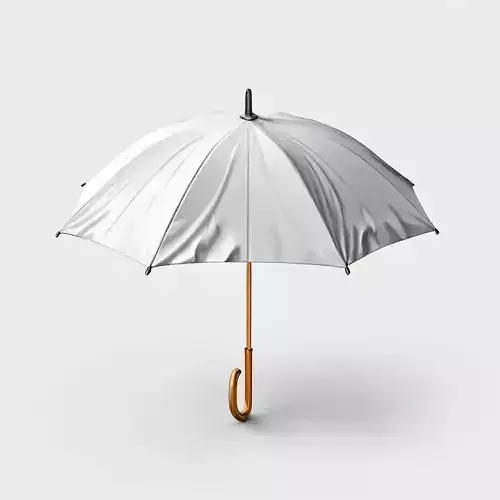 Realistic White Umbrella 3D Model