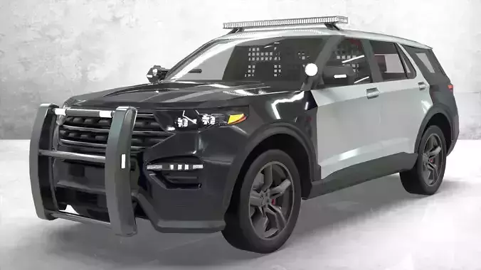Police Interceptor SUV  lowpoly  3D model