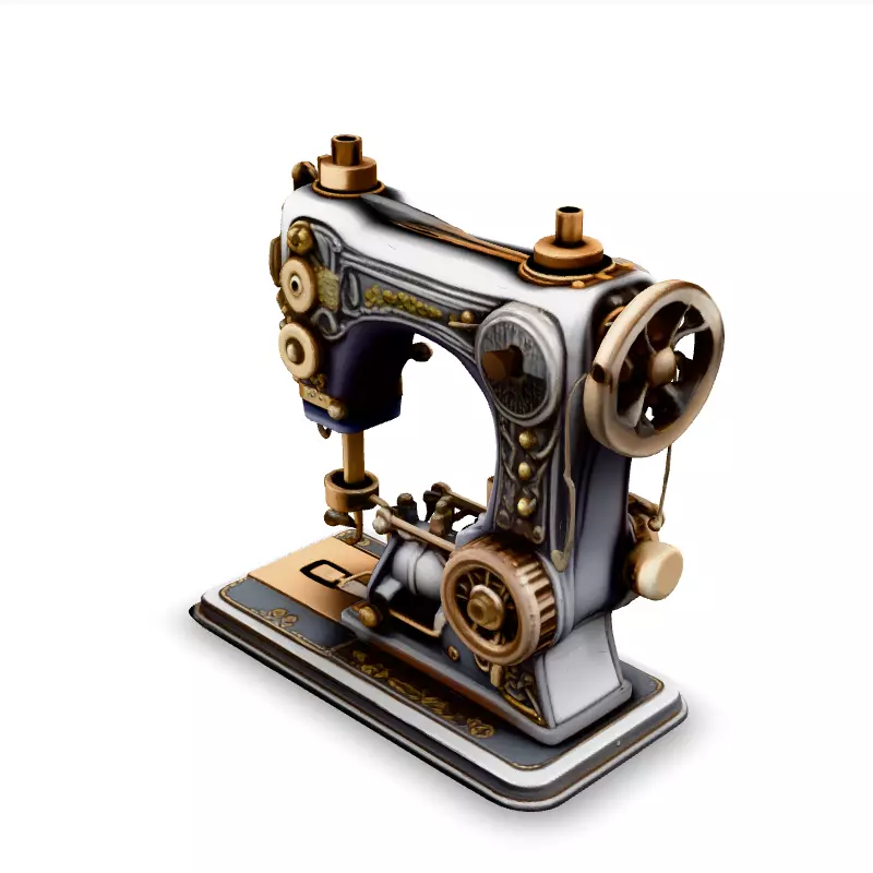 Steampunk Sewing Machine 3D Model Low-poly 3D model_1