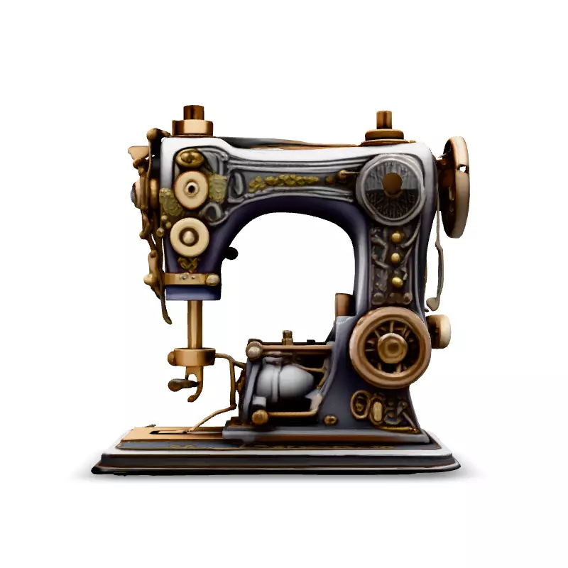 Steampunk Sewing Machine 3D Model Low-poly 3D model_3