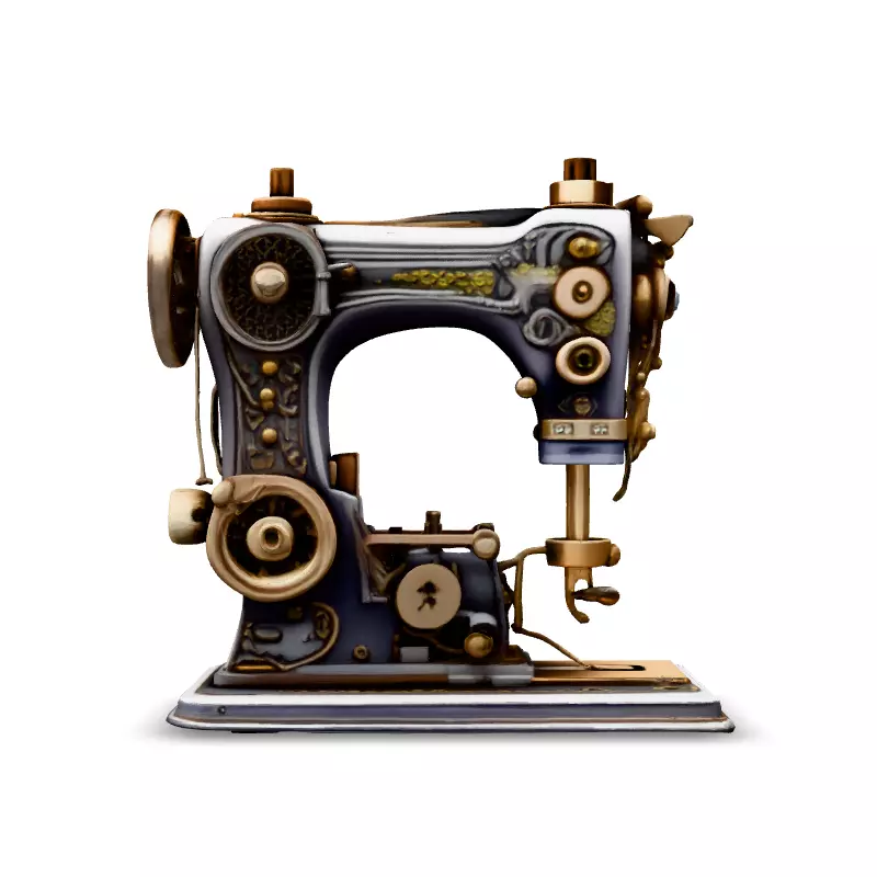 Steampunk Sewing Machine 3D Model Low-poly 3D model_6