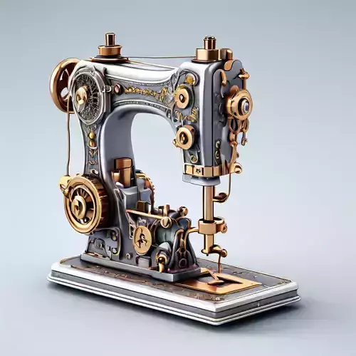 Steampunk Sewing Machine 3D Model