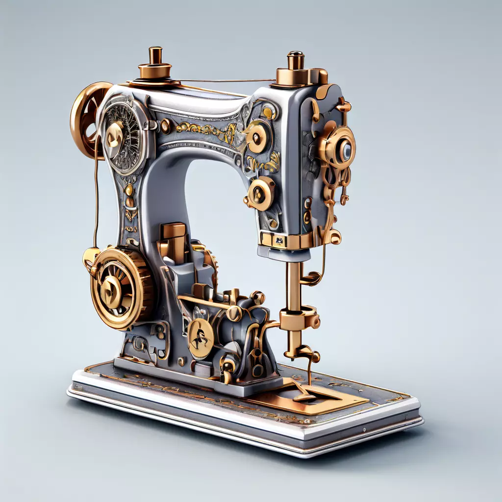 Steampunk Sewing Machine 3D Model Low-poly 3D model_0