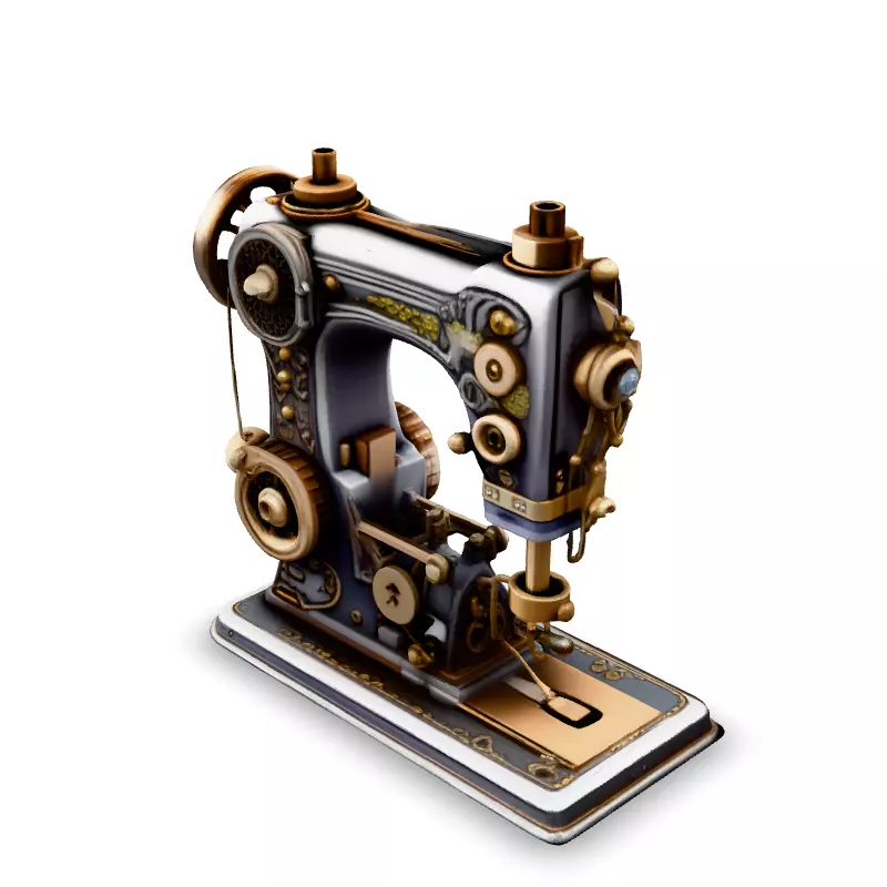 Steampunk Sewing Machine 3D Model Low-poly 3D model_5