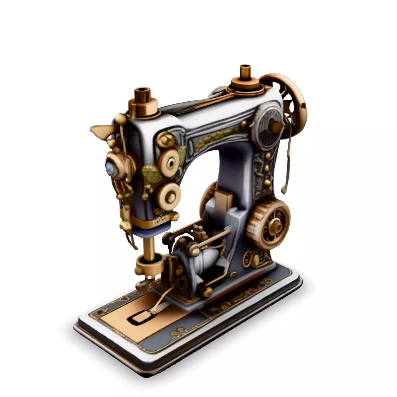 Steampunk Sewing Machine 3D Model Low-poly 3D model_2
